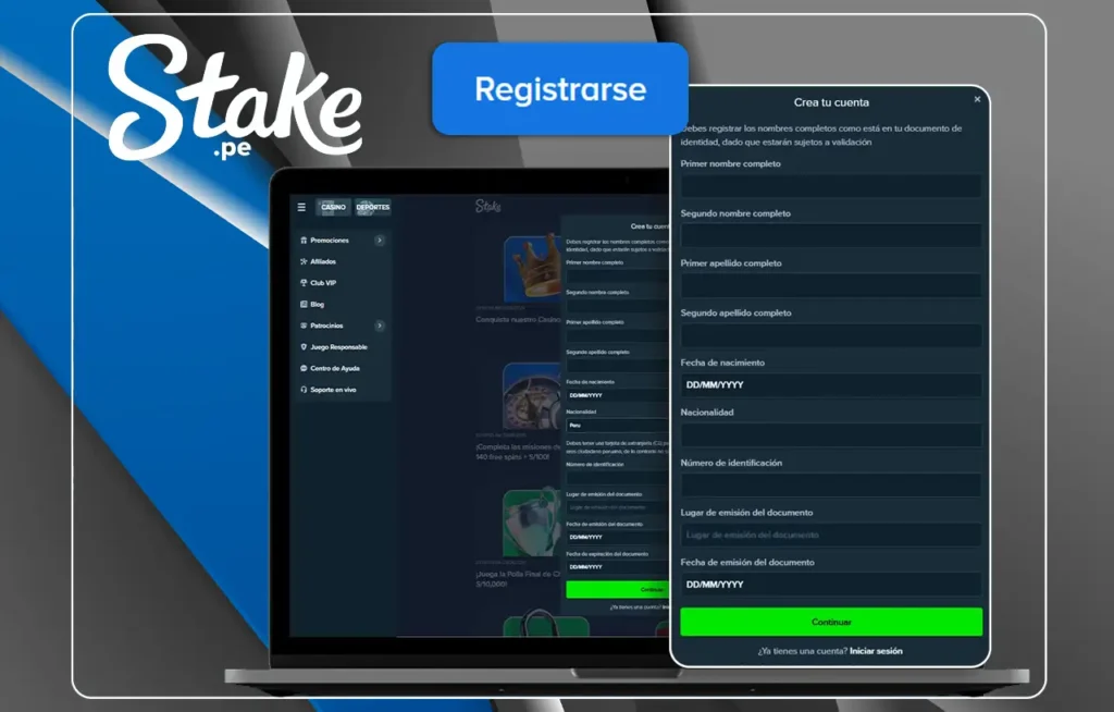 Cómo empezar a jugar en Stake Perú